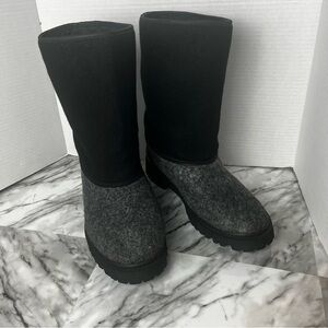 Baabuk unisex wool boots pull on winter boots size 42 grey and black